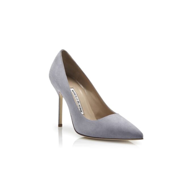 BB Light Grey Suede Pointed Toe Pumps