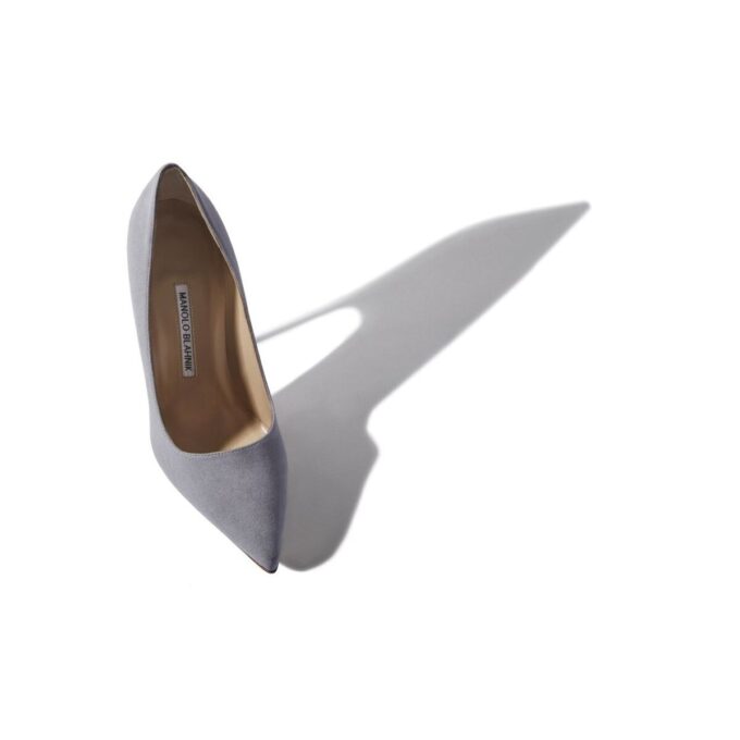 BB Light Grey Suede Pointed Toe Pumps