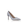 BB Navy Blue and White Raffia Pointed Toe Pumps