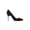 BB Navy Blue Suede Pointed Toe Pumps