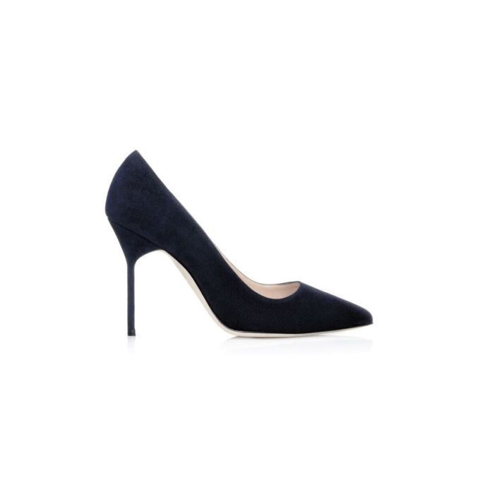BB Navy Blue Suede Pointed Toe Pumps