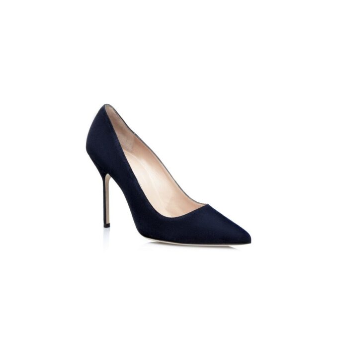 BB Navy Blue Suede Pointed Toe Pumps