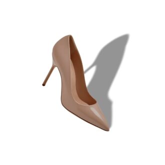 BB PATENT Beige Patent Leather Pointed Toe Pumps