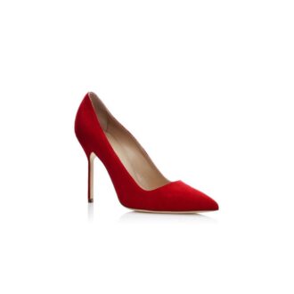 BB Red Suede Pointed Toe Pumps