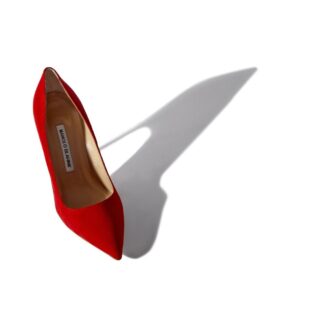 BB Red Suede Pointed Toe Pumps