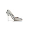 BB Silver Calf Leather Pointed Toe Pumps