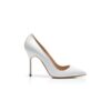 BB White Calf Leather Pointed Toe Pumps