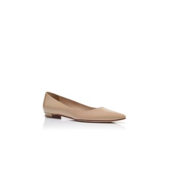 BBFLAT Light Beige Patent Leather Pointed Toe Flat Pumps