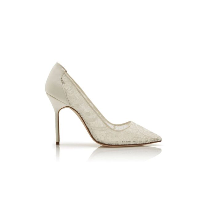 BBLA BRIDE White Lace Pointed Toe Pumps