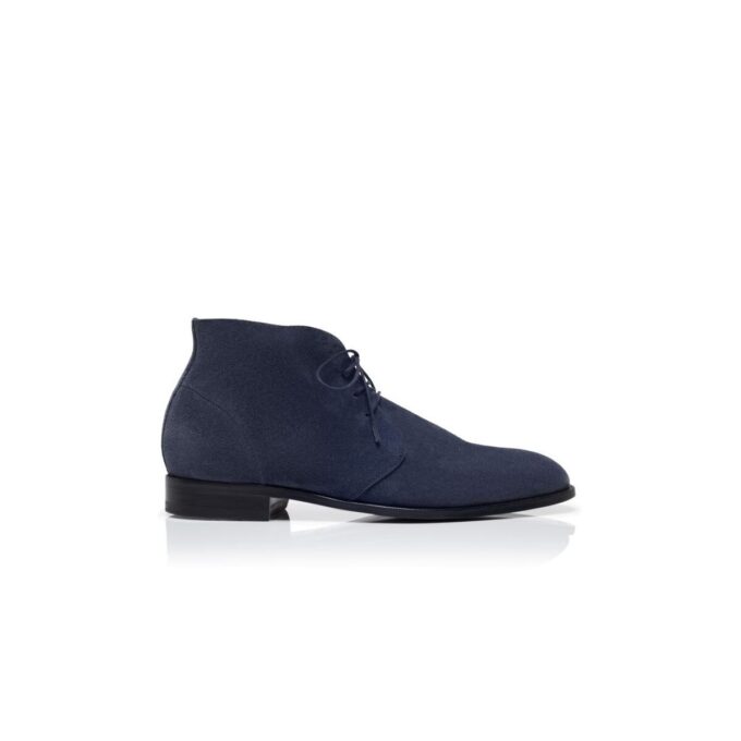 BERWICK Navy Blue Suede Desert Boots