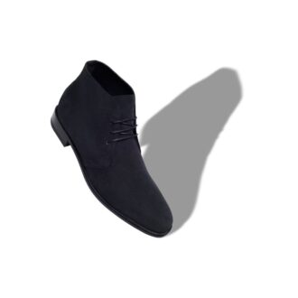 BERWICK Navy Blue Suede Lace-Up Ankle Boots