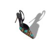 BORELA Black Crepe de Chine Embroidered Slingback Pumps