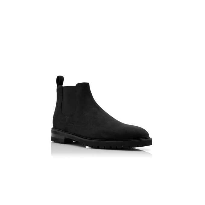 BROMPTON Black Calf Suede Chelsea Boots