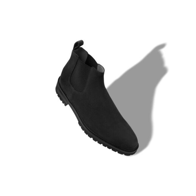 BROMPTON Black Calf Suede Chelsea Boots