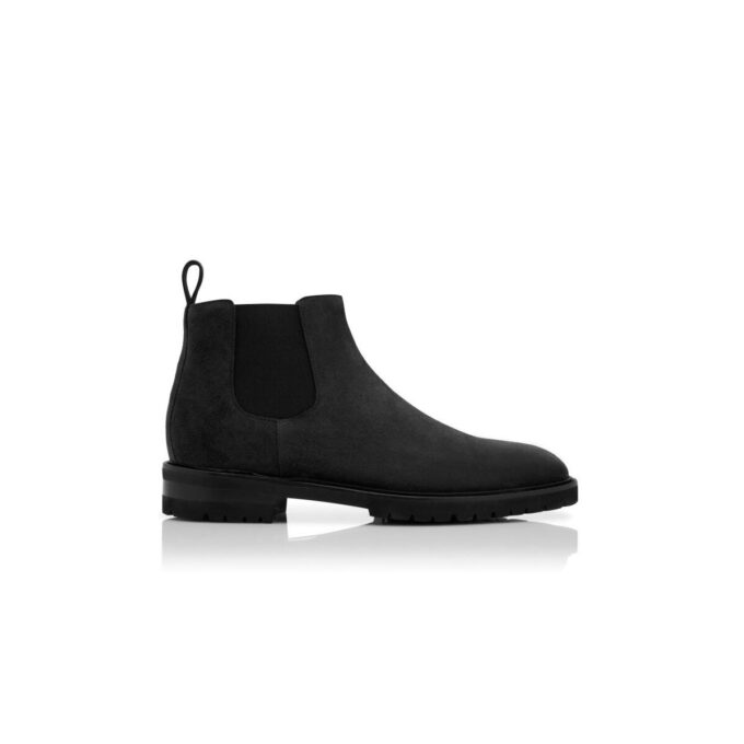 BROMPTON Black Calf Suede Chelsea Boots