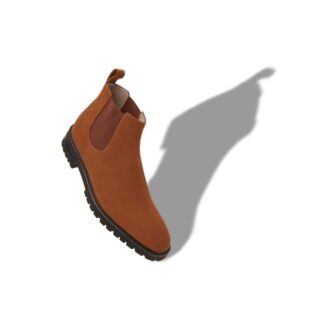 BROMPTON Brown Calf Suede Chelsea Boots
