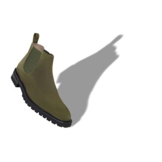 BROMPTON Khaki Suede Ankle Boots
