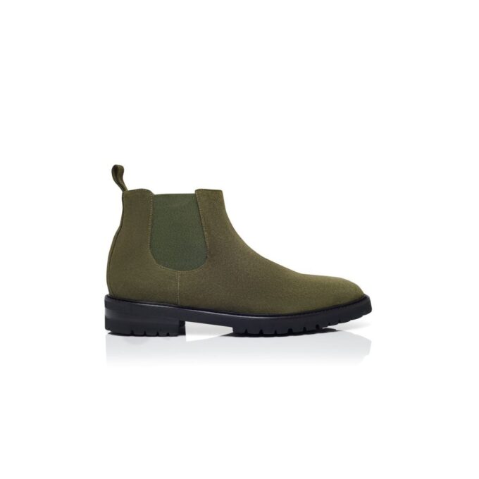 BROMPTON Khaki Suede Ankle Boots