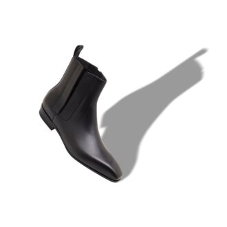 BRUTON Black Calf Leather Ankle Boots