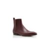 BRUTON Dark Red Calf Leather Ankle Boots