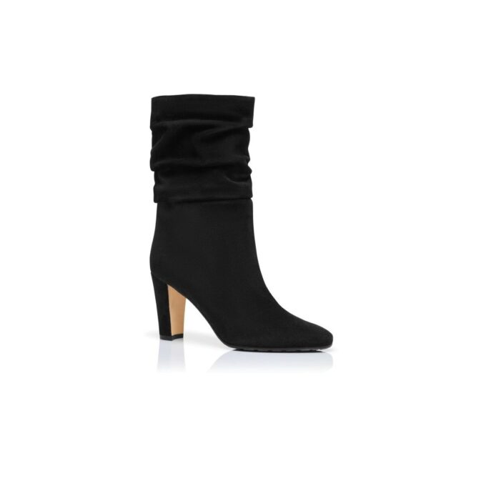 CALASSO Black Suede Mid Calf Boots