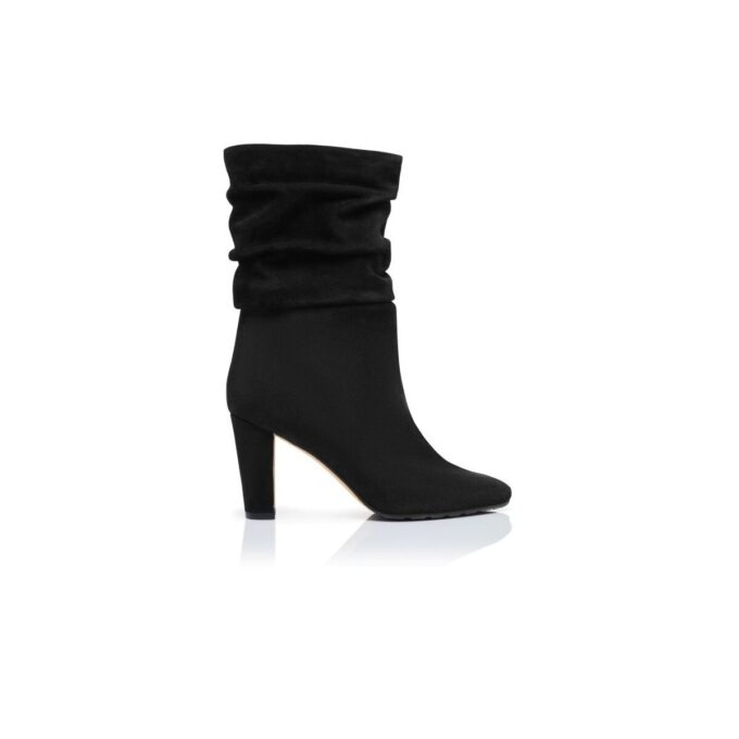 CALASSO Black Suede Mid Calf Boots