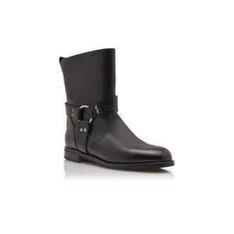 CALICA Black Calf Leather Ankle Boots