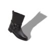 CALICA Black Calf Leather Ankle Boots
