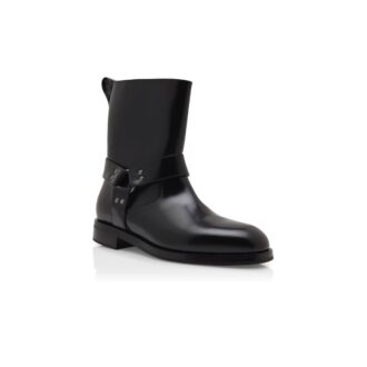 CALICO Black Calf Leather Biker Boots