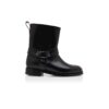 CALICO Black Calf Leather Biker Boots
