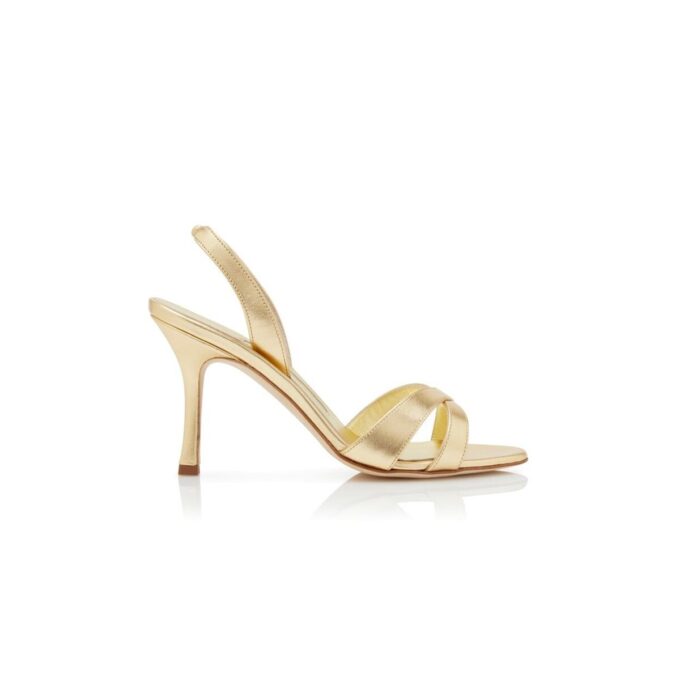 CALLASLI Gold Nappa Leather Slingback Sandals