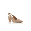 CALZASLI Light Beige Nappa Leather Slingback Pumps