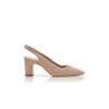 CALZASLI Light Beige Nappa Leather Slingback Pumps