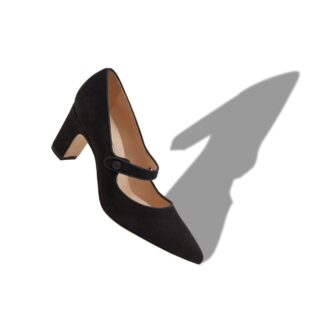 CAMPARIBA Black Suede Mary Jane Pumps