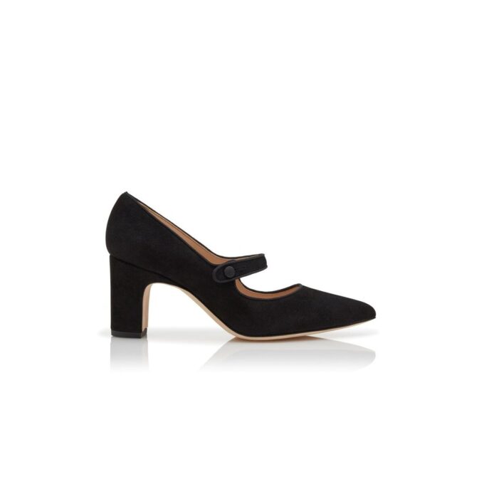 CAMPARIBA Black Suede Mary Jane Pumps