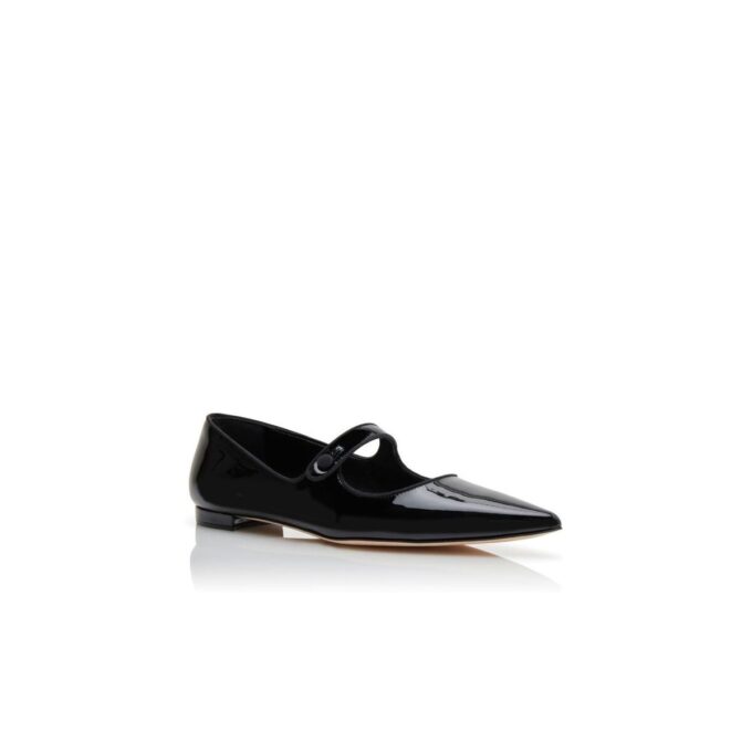 CAMPARIFLAT Black Patent Leather Mary Jane Flat Pumps