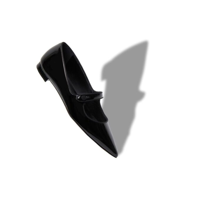 CAMPARIFLAT Black Patent Leather Mary Jane Flat Pumps
