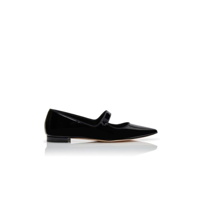 CAMPARIFLAT Black Patent Leather Mary Jane Flat Pumps