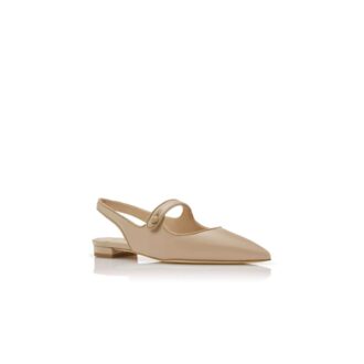 CAMPARIFLATSLI Beige Nappa Leather Slingback Flat Pumps