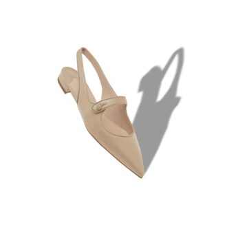CAMPARIFLATSLI Beige Nappa Leather Slingback Flat Pumps