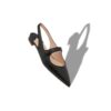 CAMPARIFLATSLI Black Nappa Leather Slingback Flat Pumps