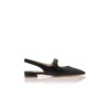 CAMPARIFLATSLI Black Nappa Leather Slingback Flat Pumps