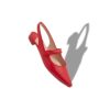 CAMPARIFLATSLI Red Nappa Leather Slingback Flat Pumps
