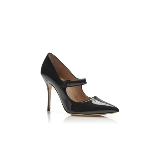 CAMPARINEW Black Patent Leather Pointed Toe Pumps