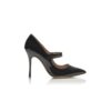CAMPARINEW Black Patent Leather Pointed Toe Pumps