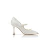 CAMPARINEW BRIDAL Cream Satin Pointed Toe Pumps