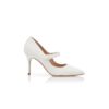CAMPARIPEARL White Crepe De Chine Mary Jane Pumps