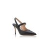 CAMPARISLI Black Nappa Leather Pointed Toe Slingback Pumps