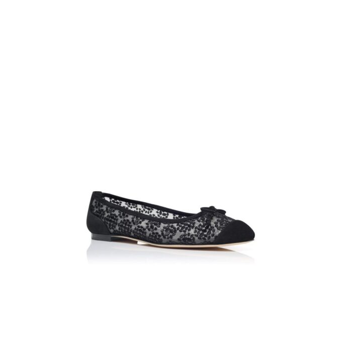 CAPBAL Black Lace Ballerina Flats