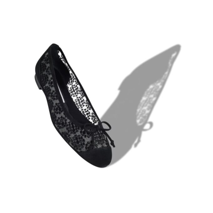 CAPBAL Black Lace Ballerina Flats